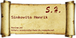 Sinkovits Henrik névjegykártya