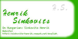 henrik sinkovits business card